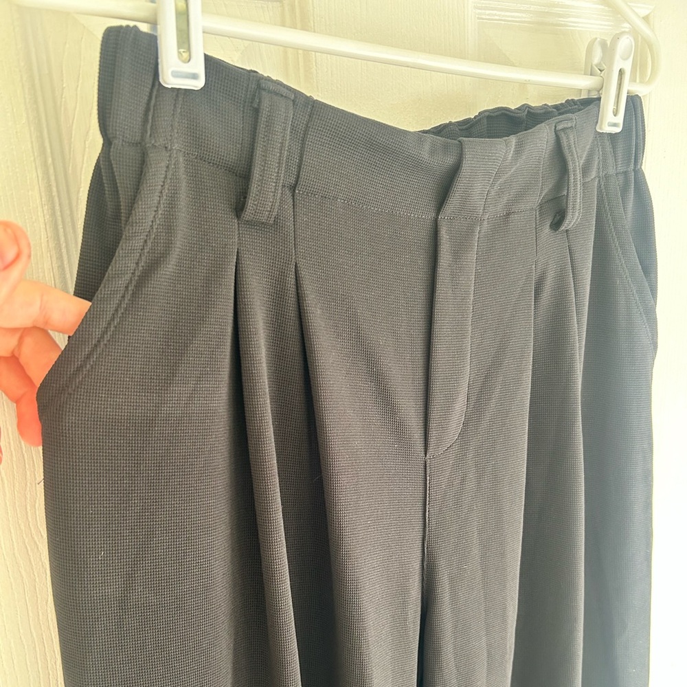 NWT HALARA Flex High Waisted Pocket Wide Leg-Waffle Work Pants Sz Med Tall - Picture 5 of 9